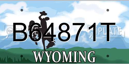 B64871T Wyoming License Plate