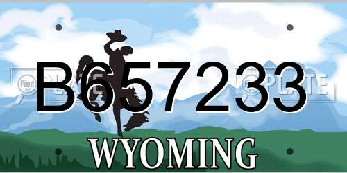 B657233 Wyoming License Plate