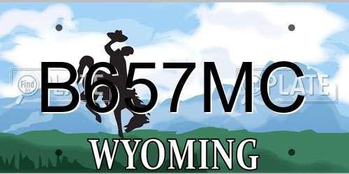 B657MC Wyoming License Plate