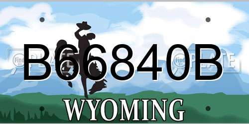 B66840B Wyoming License Plate