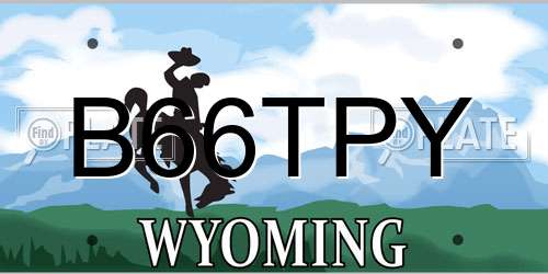 B66TPY Wyoming License Plate