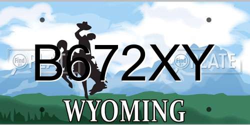 B672XY Wyoming License Plate