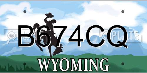 B674CQ Wyoming License Plate