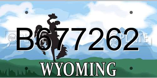 B677262 Wyoming License Plate