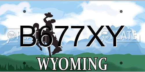 B677XY Wyoming License Plate
