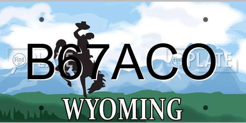 B67ACO Wyoming License Plate
