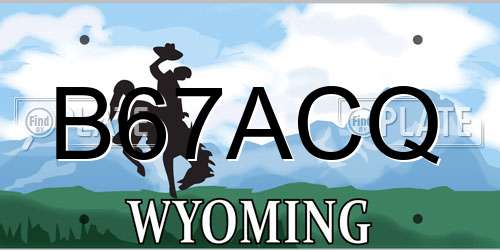 B67ACQ Wyoming License Plate