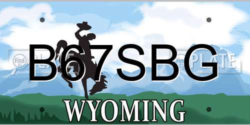 B67SBG Wyoming License Plate