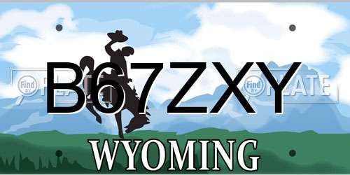 B67ZXY Wyoming License Plate