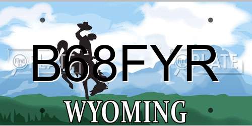 B68FYR Wyoming License Plate