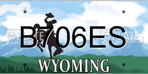 B706ES Wyoming License Plate