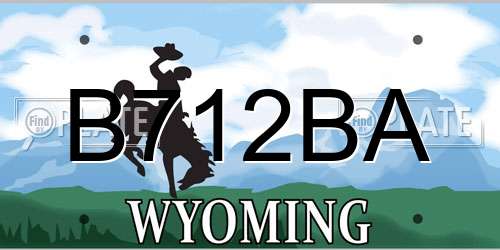 B712BA Wyoming License Plate