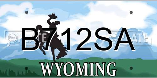 B712SA Wyoming License Plate