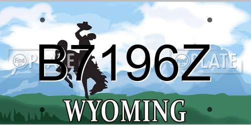 B7196Z Wyoming License Plate