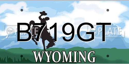 B719GT Wyoming License Plate