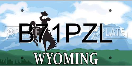 B71PZL Wyoming License Plate