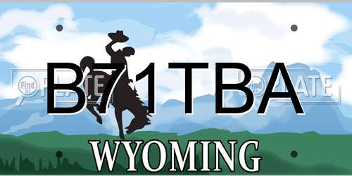 B71TBA Wyoming License Plate