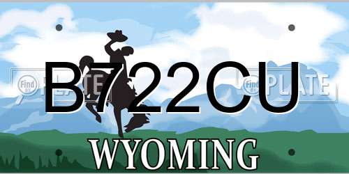 B722CU Wyoming License Plate