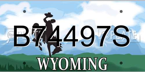 B74497S Wyoming License Plate