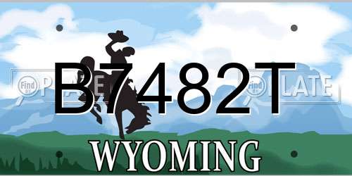 B7482T Wyoming License Plate