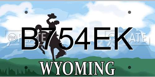 B754EK Wyoming License Plate