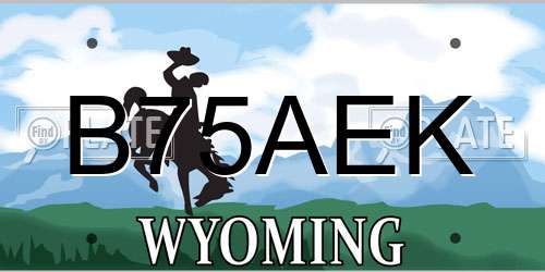 B75AEK Wyoming License Plate