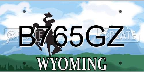 B765GZ Wyoming License Plate