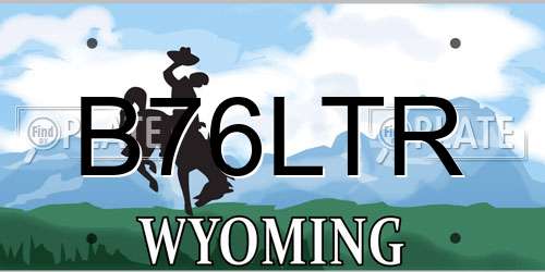 B76LTR Wyoming License Plate