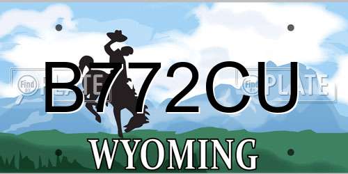 B772CU Wyoming License Plate