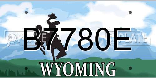 B7780E Wyoming License Plate