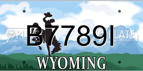 B7789I Wyoming License Plate