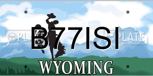 B77ISI Wyoming License Plate