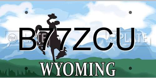 B77ZCU Wyoming License Plate