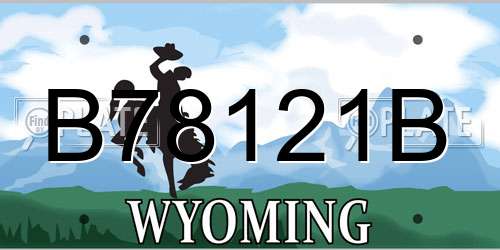 B78121B Wyoming License Plate