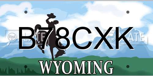B78CXK Wyoming License Plate
