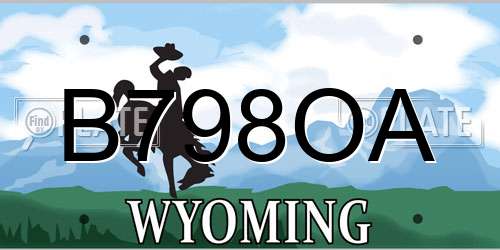 B798OA Wyoming License Plate