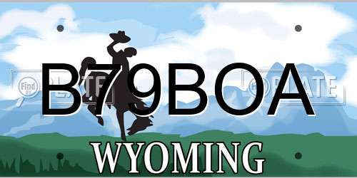 B79BOA Wyoming License Plate