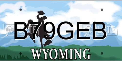 B79GEB Wyoming License Plate