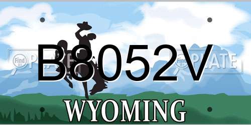 B8052V Wyoming License Plate