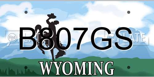 B807GS Wyoming License Plate