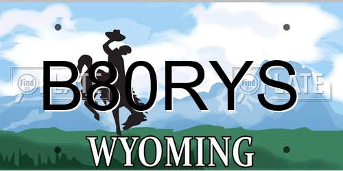 B80RYS Wyoming License Plate