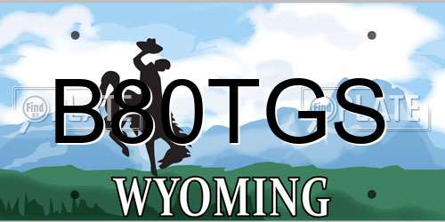 B80TGS Wyoming License Plate