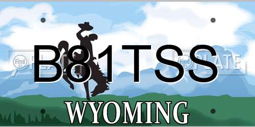 B81TSS Wyoming License Plate
