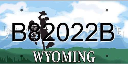B82022B Wyoming License Plate