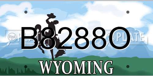 B8288O Wyoming License Plate