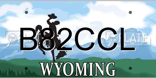 B82CCL Wyoming License Plate