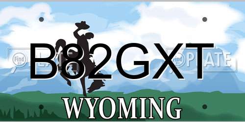 B82GXT Wyoming License Plate