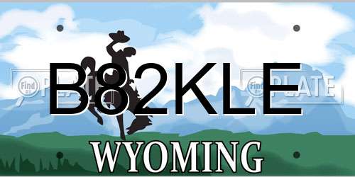 B82KLE Wyoming License Plate