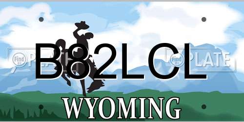 B82LCL Wyoming License Plate
