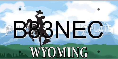 B83NEC Wyoming License Plate
